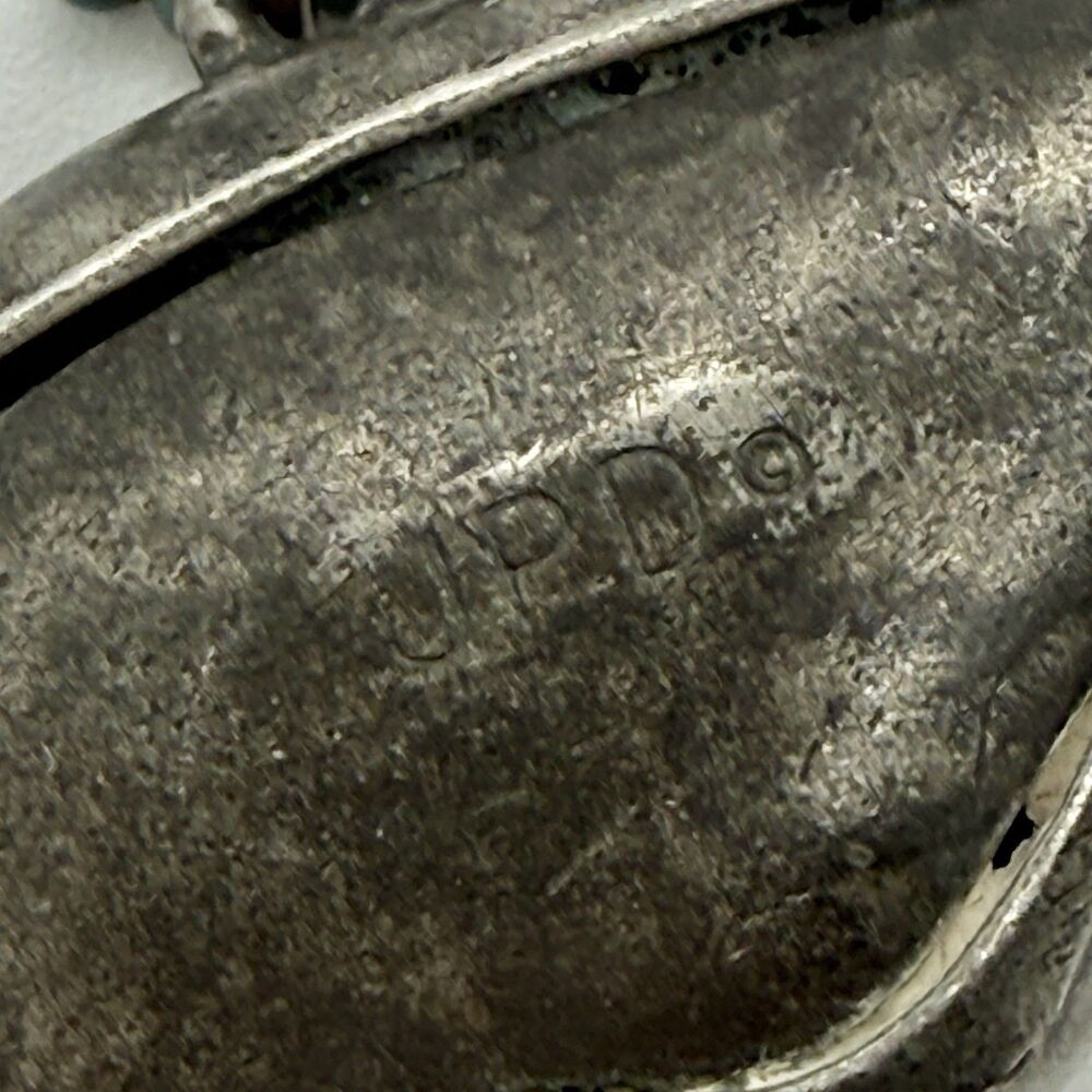 JPD Signed Artisan Heavy Pewter Southwest Spirit Bear Necklace Heartline Arrow - Picture 5 of 16